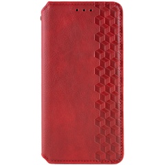 Кожаный чехол книжка GETMAN Cubic (PU) для Xiaomi Redmi Note 13 5G Красный